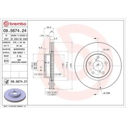 Dischi anteriori 276x24 Prime Subaru/Toyota BRE-09.5674.21