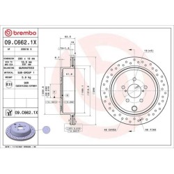 Dischi posteriori 290x18 Xtra Subaru/Toyota BRE-09.C662.1X
