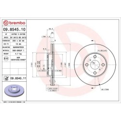 Dischi anteriori 255x20 Prime Toyota Mr2/Yaris BRE-09.8545.11