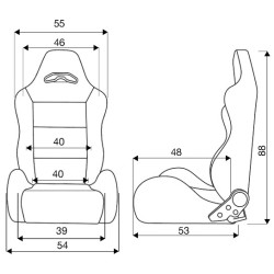 Sedile reclinabile Miky Nero SIM-SRS/8N