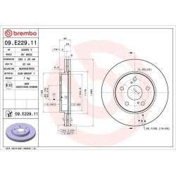 Dischi anteriori 282x25 Prime Toyota Corolla BRE-09.E229.11