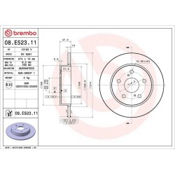 Dischi posteriori 274x10 Prime Toyota Corolla BRE-08.E523.11