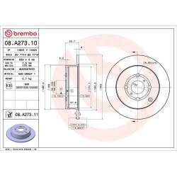 Dischi posteriori 269x9 Prime Toyota BRE-08.A273.11