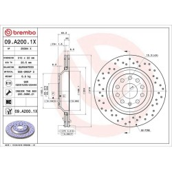 Dischi posteriori 310x22 Xtra Audi/Cupra/Seat/Skoda/Vw BRE-09.A200.1X