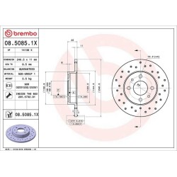 Dischi posteriori 240x11 Xtra Abarth/Fiat/Lancia BRE-08.5085.1X