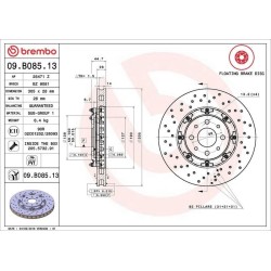 Dischi anteriori 305x28 Prime flottanti Abarth 500 BRE-09.B085.13