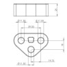 Boccola fissaggio scarico 3 fori Abarth POW-EXH039