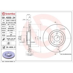 Dischi anteriori 284x22 Prime Alfa Romeo BRE-09.4939.21