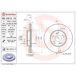 Dischi anteriori 280x25 Prime Honda Civic BRE-09.C312.11
