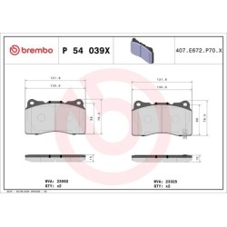 Pastiglie anteriori Xtra Honda/Mitsubishi/Subaru BRE-P54039X